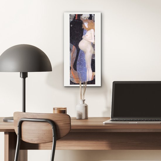 Décoration murale Métal - Peinture Aluminium - Hope I - Gustav Klimt - 20x40 cm