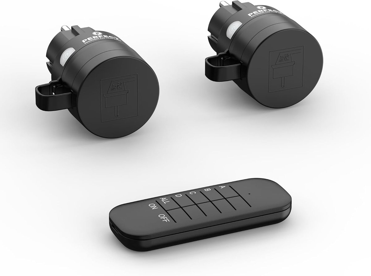 Draadloos Stopcontact met Afstandsbediening voor Buiten en Binnen - 2-Delige Set - IP44