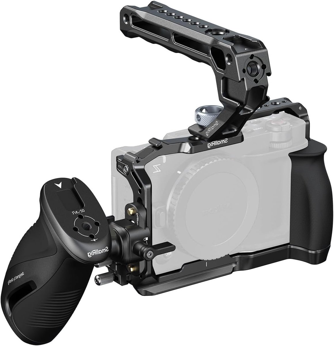 Camera Cage Kit voor Nikon ZR - Volledige Behuizing met Rotatable NATO Rail, Handgrepen en HDMI Kabelklem, Inclusief Koude Schoen en Snelle Ontgrendelplaat - 5468
