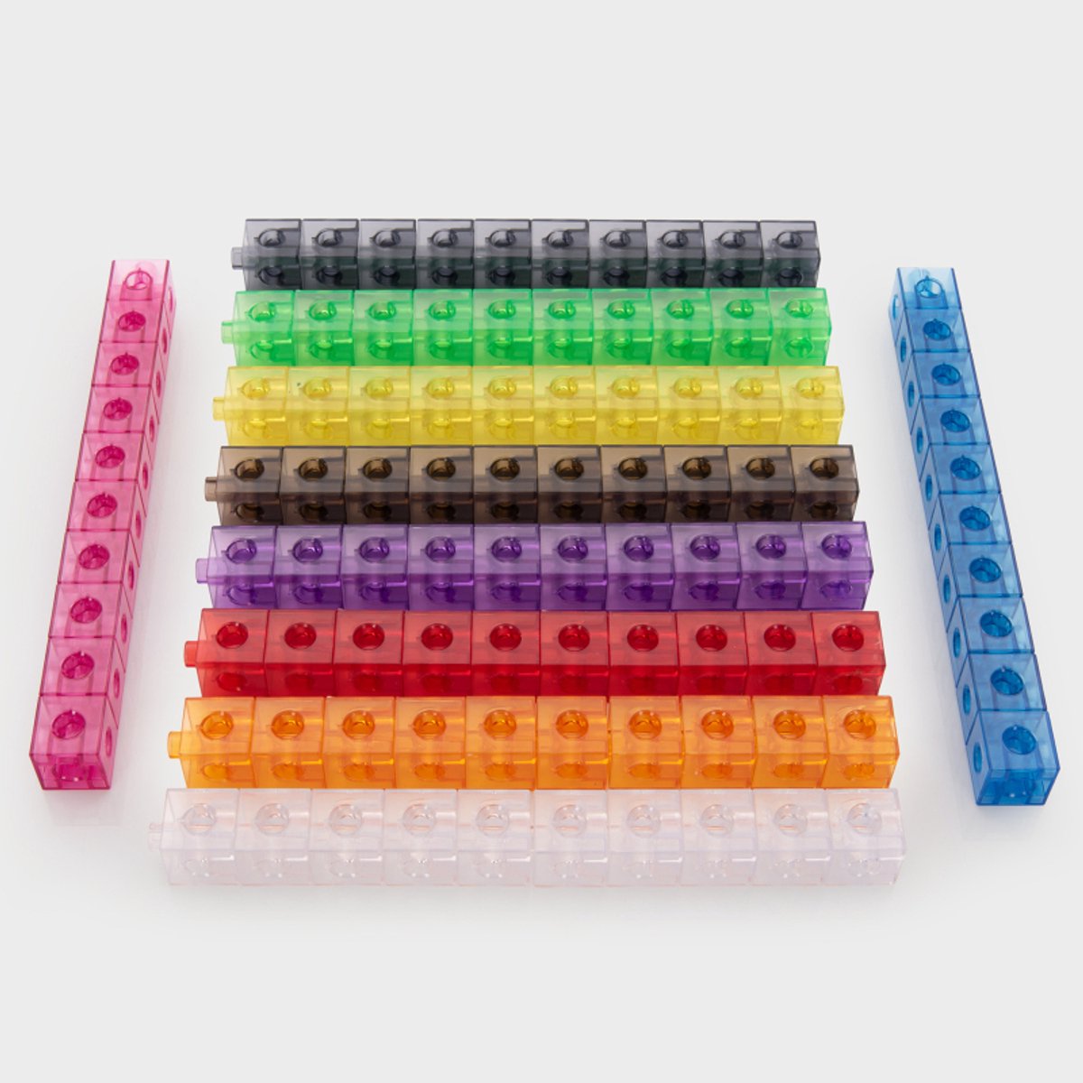 TickiT educatief speelgoed transparante koppelblokjes kleur.