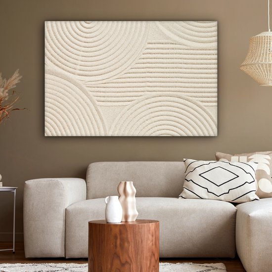 Modèle de peinture sur toile - Abstrait - Wit - 120x80 cm - Décoration murale