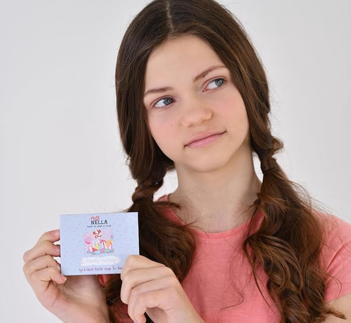 Kindermake-upset met oogschaduw/blushpalet, spiegel en kwast (Candy Fantasy)