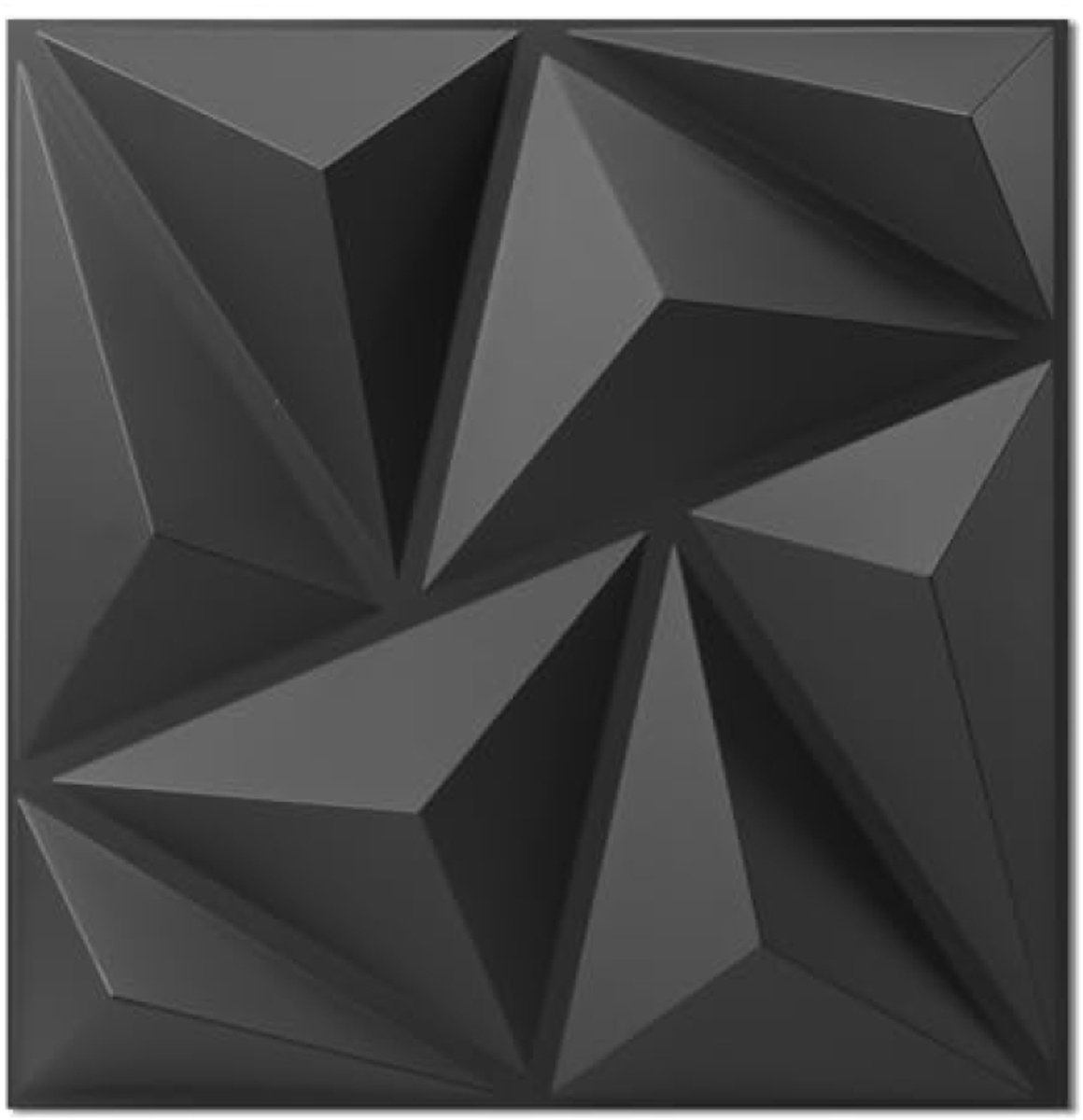 Allecta - Zwarte decoratieve 3D wandpanelen - Set van 20 stuks - PVC interieur wanddecoratie - 1,8 m² oppervlakte