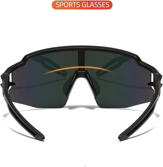 Unisex sportzonnebril - Gepolariseerde glazen - Ideaal voor buitenactiviteiten (bijv. mountainbiken, wielrennen, skiën, enz.) - Met UV400-bescherming - goud van Unisex. — afbeelding 2