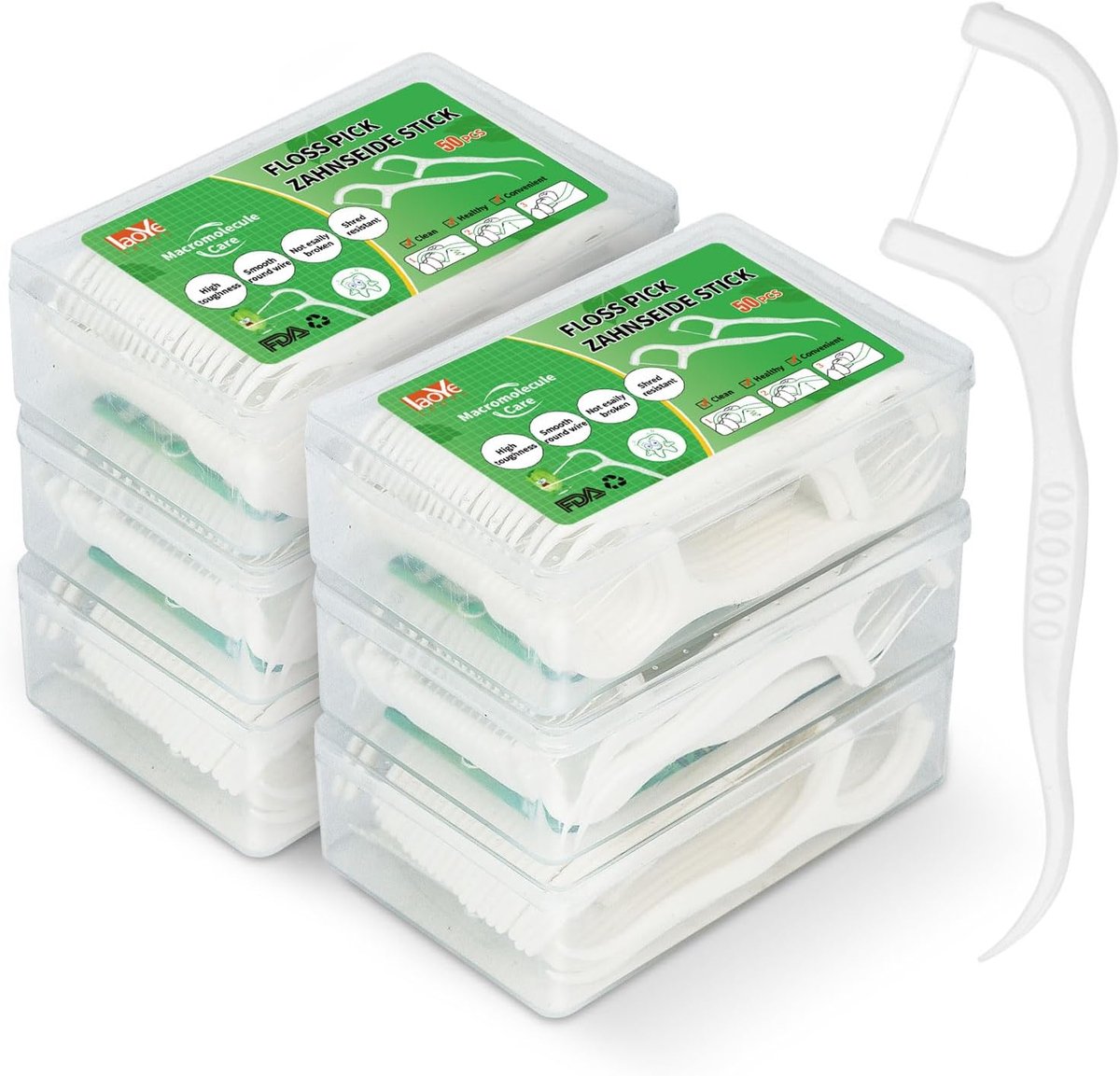 Tandzijde Sticks - Interdentale Flossers - Reiniging Tussen Tanden - Y-Vorm Ontwerp - 300 Stuks