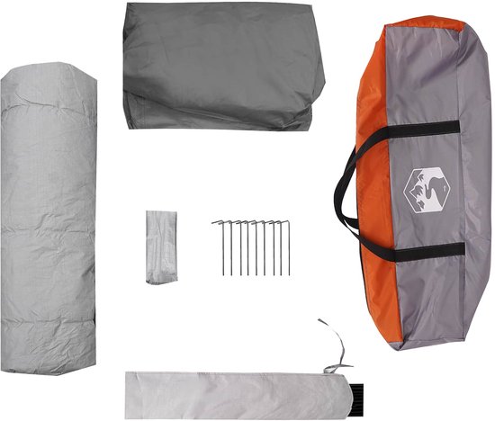 vidaXL - Directe - Tent - Grijs - en - Oranje - 340 - x - 280 - x - 190 - cm — afbeelding 4