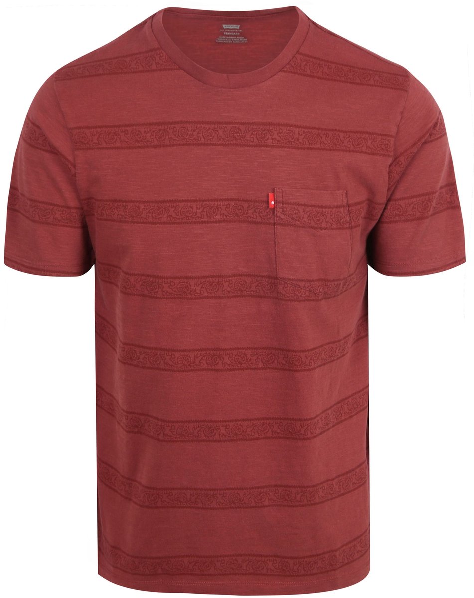 Levi’s T-shirt Classic Streep – Heren Casual T-shirts Rood