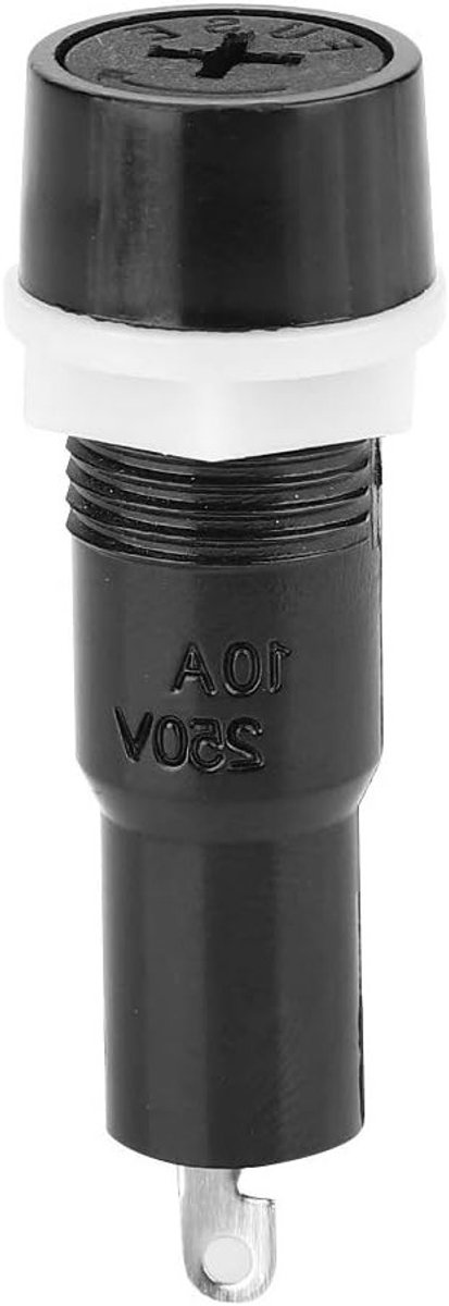 Fusehouder met schroefdop voor glazen buiszekeringen, 10 A / 250 V, 5 x 20 mm, zwart, 20 stuks, veilig en betrouwbaar gebruik — afbeelding 2