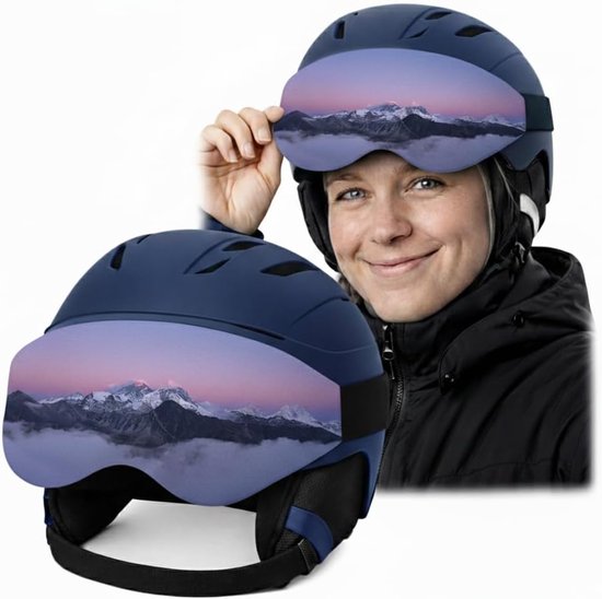 Helm Vizier Cover - Ski Goggle Beschermer - Winter Sport - Dubbele Punt Blender - Universele Pasvorm - Zwart