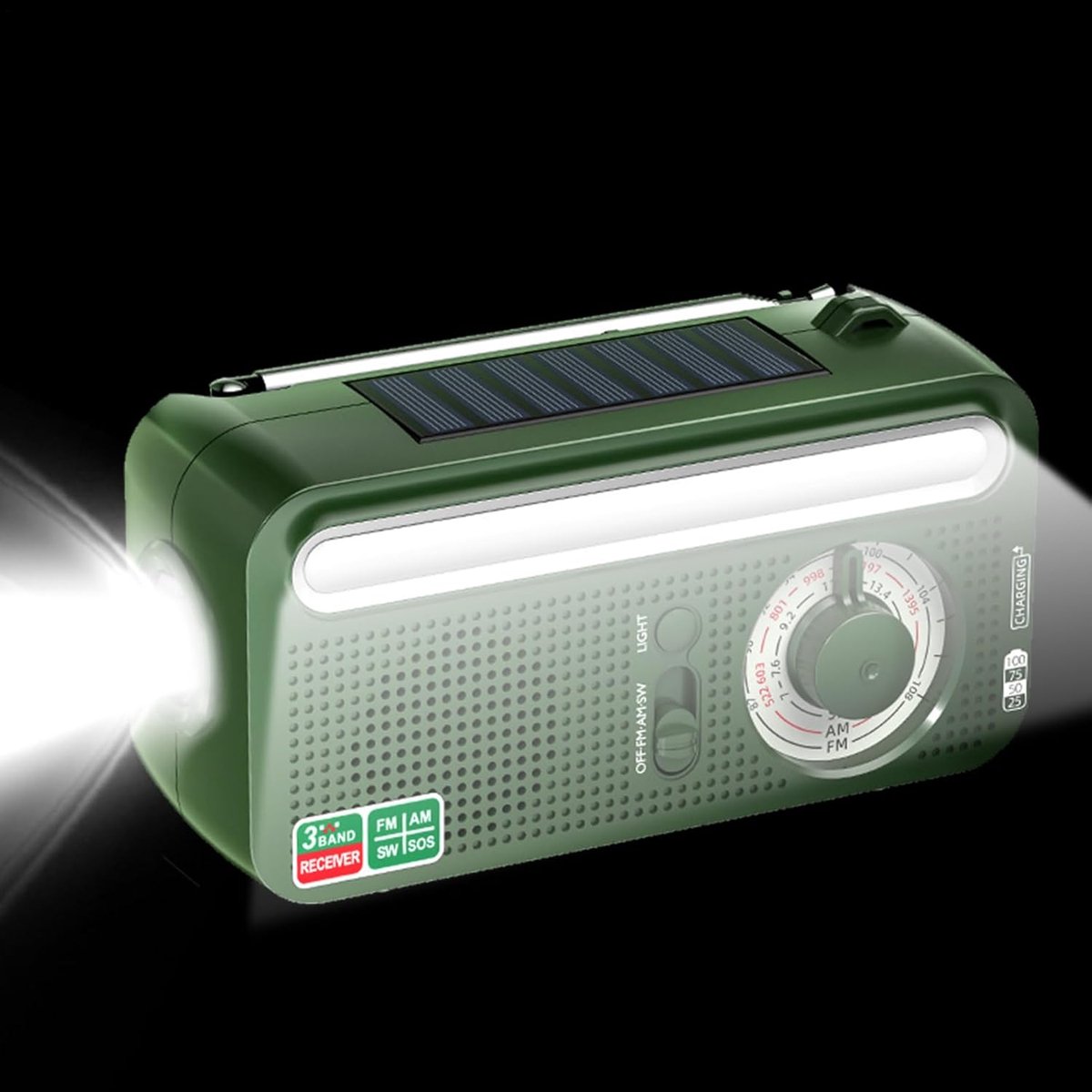 Draagbare Radio - AM FM Luisterapparaat - Noodsituaties Buiten - Zonne- & Handopwindbaar - Compact Formaat