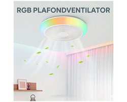 Moderne Plafondventilator met LED Verlichting – Bladeless Design – Inclusief Afstandsbediening – Dimbare Kleurtemperatuur – Omkeerbare Luchtstroom – Fluisterstil – Wit