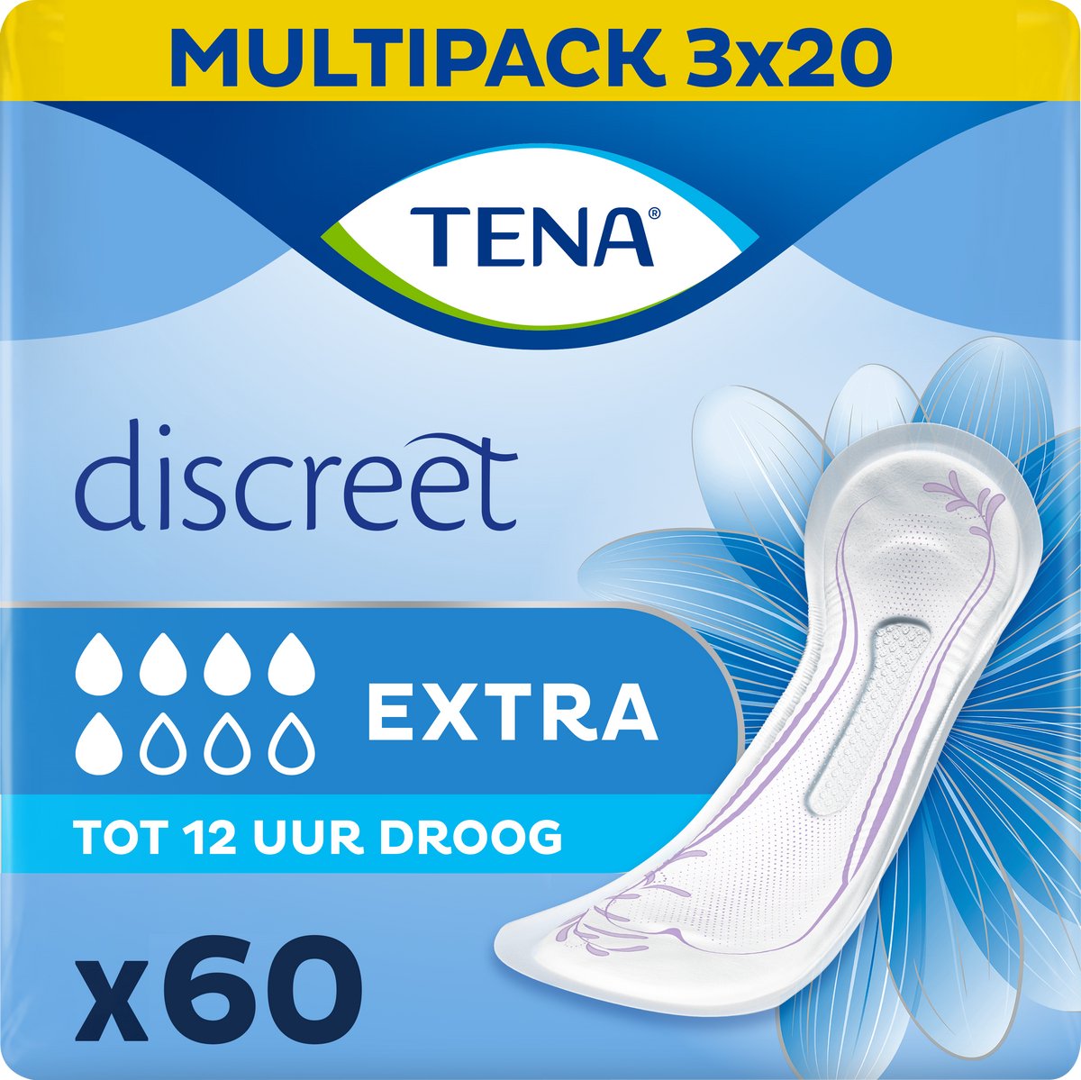 TENA Discreet Extra - verbanden voor urineverlies - 3x20 stuks