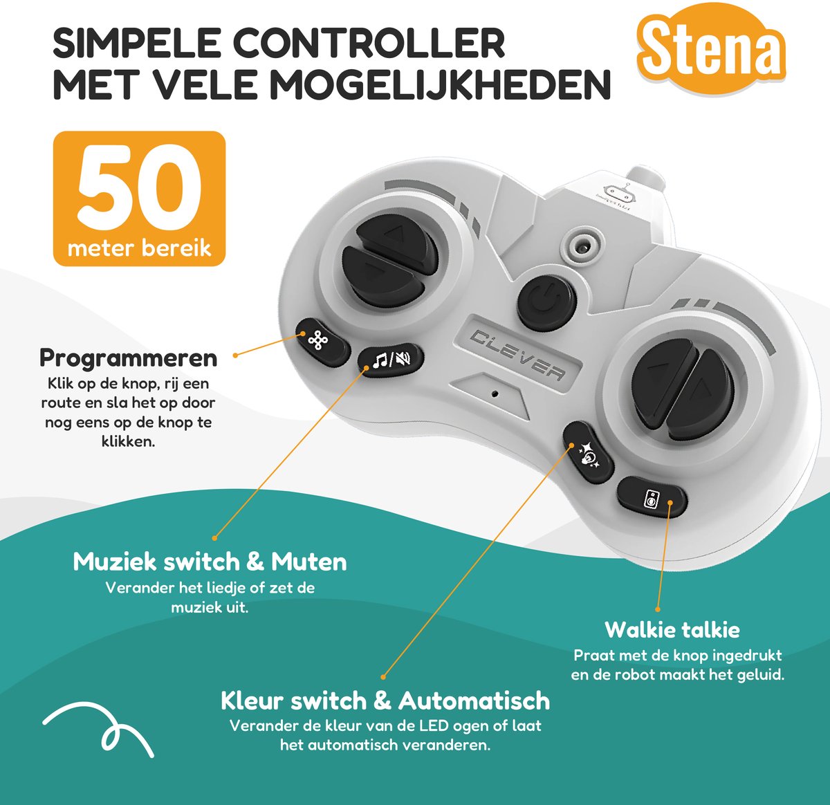 Intelligente Robot - Interactief STEM Speelgoed - Bestuurbaar met Controller en met Handgebaren - LED Ogen - Walkie Talkie - Muziek - Jongens - Oplaadbaar — afbeelding 6