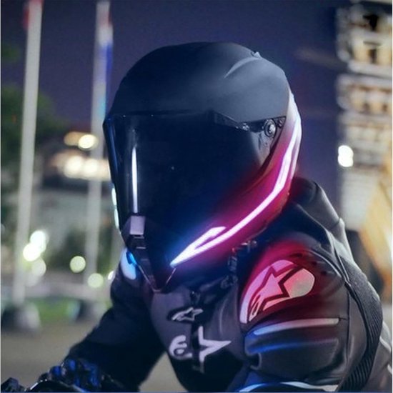 Motorhelm LED-strip - Waarschuwing licht Nachtrijden - Zichtbaarheid verhogen - Waterdicht en schokbestendig - 14 cm lengte - Rood — afbeelding 4