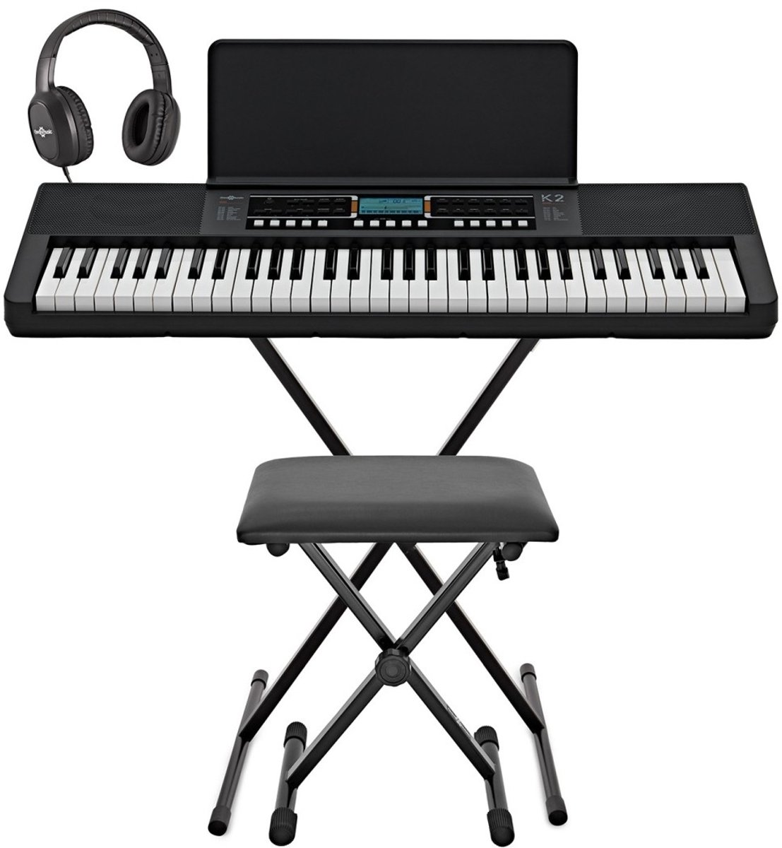 K2 61-stemmig toetsenbord met Bluetooth van Gear4music, Complete set