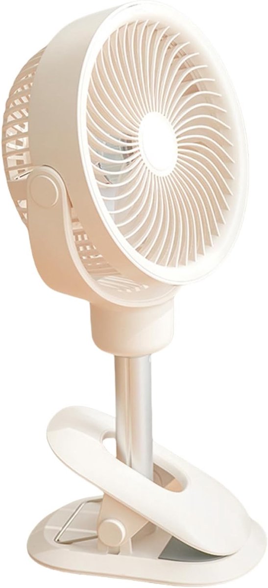 Draagbare Ventilator - Telescopisch Koelapparaat - Bureau Kantoor Thuis - Oscillerend Met LED - 4000mAh Batterij