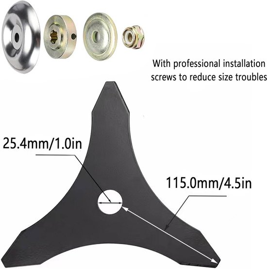 Bosmaaierbladen - bosmaaier electrisch - bosmaaieraccessoires - voor grastrimmers gazon en tuin, verbeterd en verdikt - Grasmaaiers met een asboringsdiameter van 25,4 mm — afbeelding 4