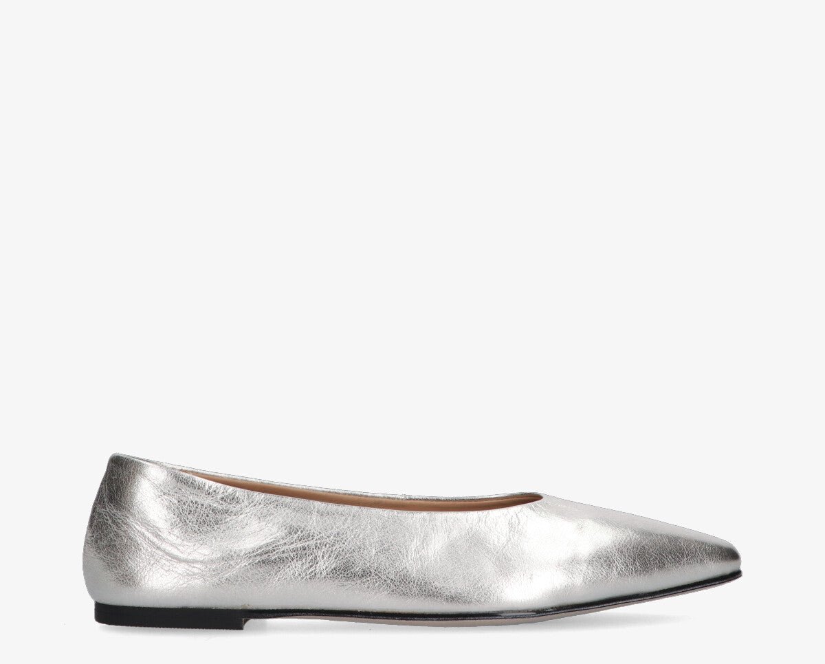 Tango rea ballerina's zilver leer