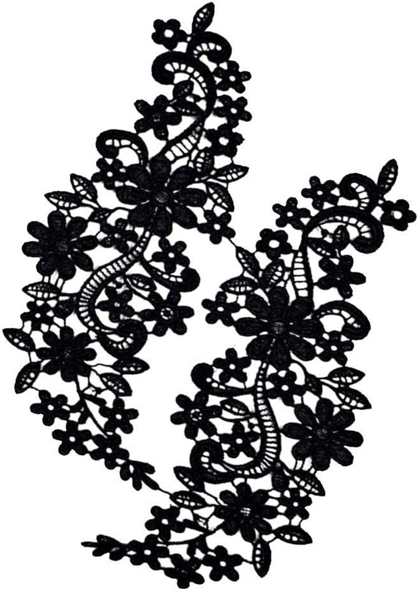 Lace Appliques Kraag Patches voor Creatieve Naai Projecten - Bloemige Borduurdecoraties en Versieringen