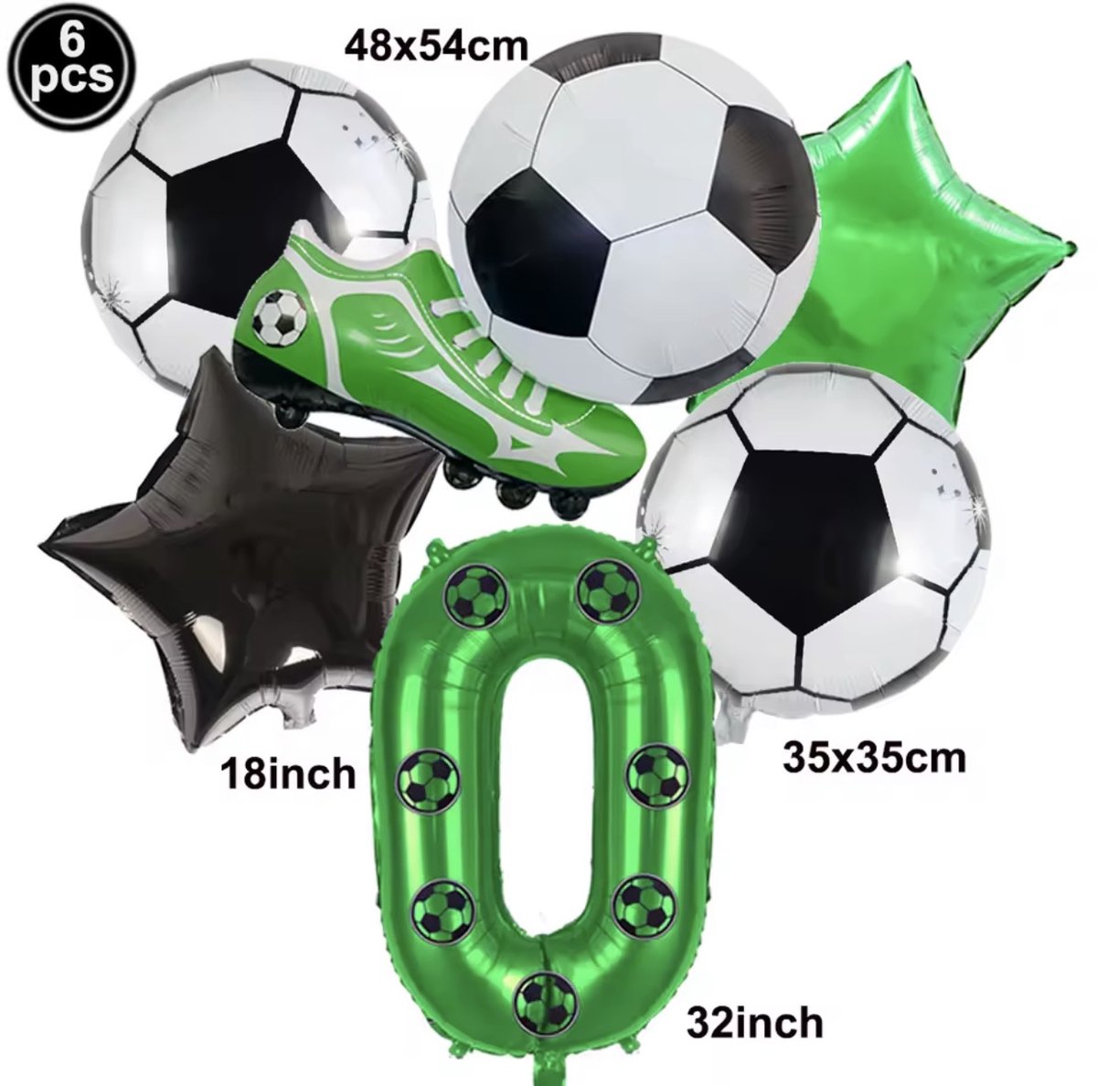Voetbal Ballonnen Set – Cijfer 0 – Verjaardag Decoratie – Kinderfeest