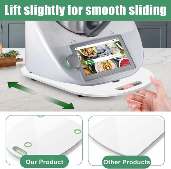 Glijplank Keukenmachine - Gelijkussen Mixer - Gemakkelijk Verplaatsen - Speciale Uitsparingen - 37 x 31 cm - Transparant — afbeelding 5