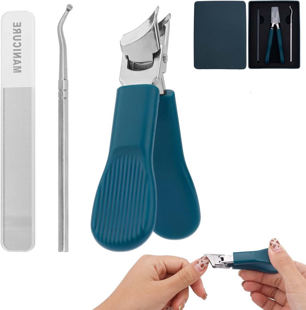 Antispat Schuine Nagelknipper Set voor Dikke en Ingegroeide Teennagels