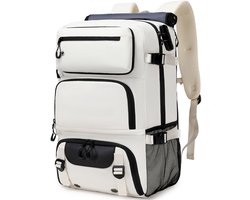 Witte Hiking & Reistas – Grote Capaciteit Rugzak met Laptopvak, Schoenvak & Anti-diefstalontwerp | Unisex