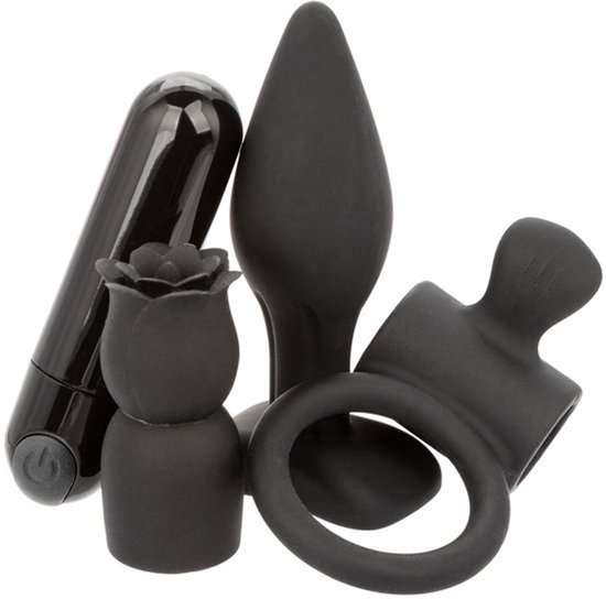 Sensationsdeluxe - Pleasure Kits - Mini Vibarator - Butt Plug - Penis Ring - Vibarator Roos mini - elektrisch