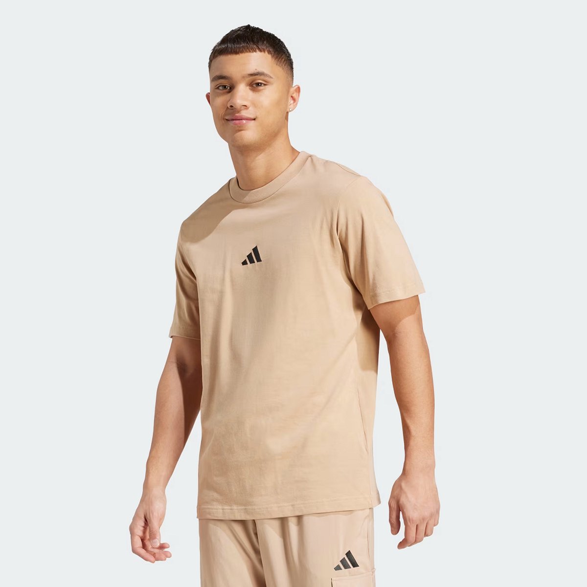Adidas T-Shirt Ess Small Logo Heren Bruin