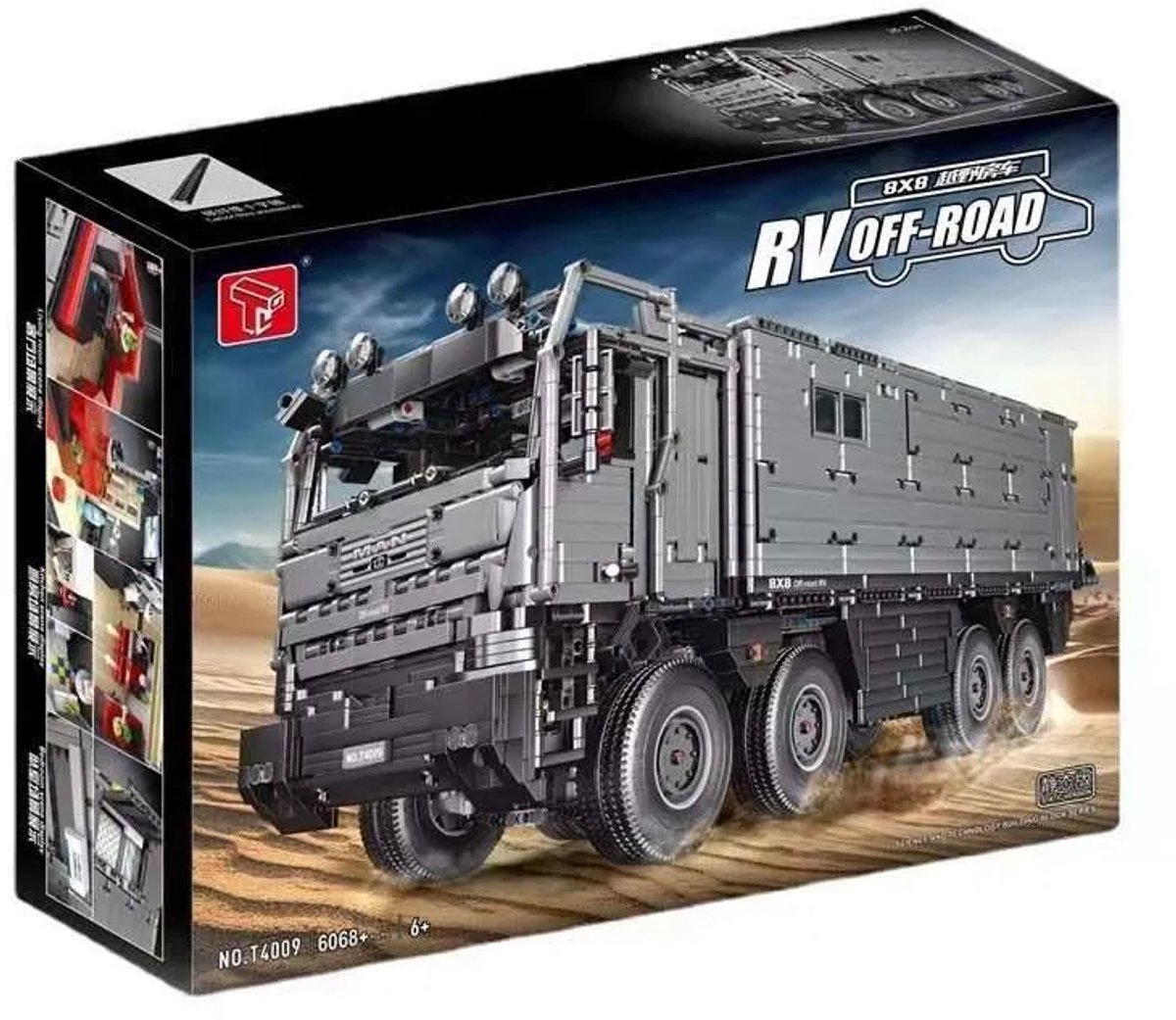 TGL T4009 - MAN Camper - Vrachtwagen - 6068 onderdelen - Technic - Manueel Bestuurbaar - Bouwset - Past op Lego en sluban etc.