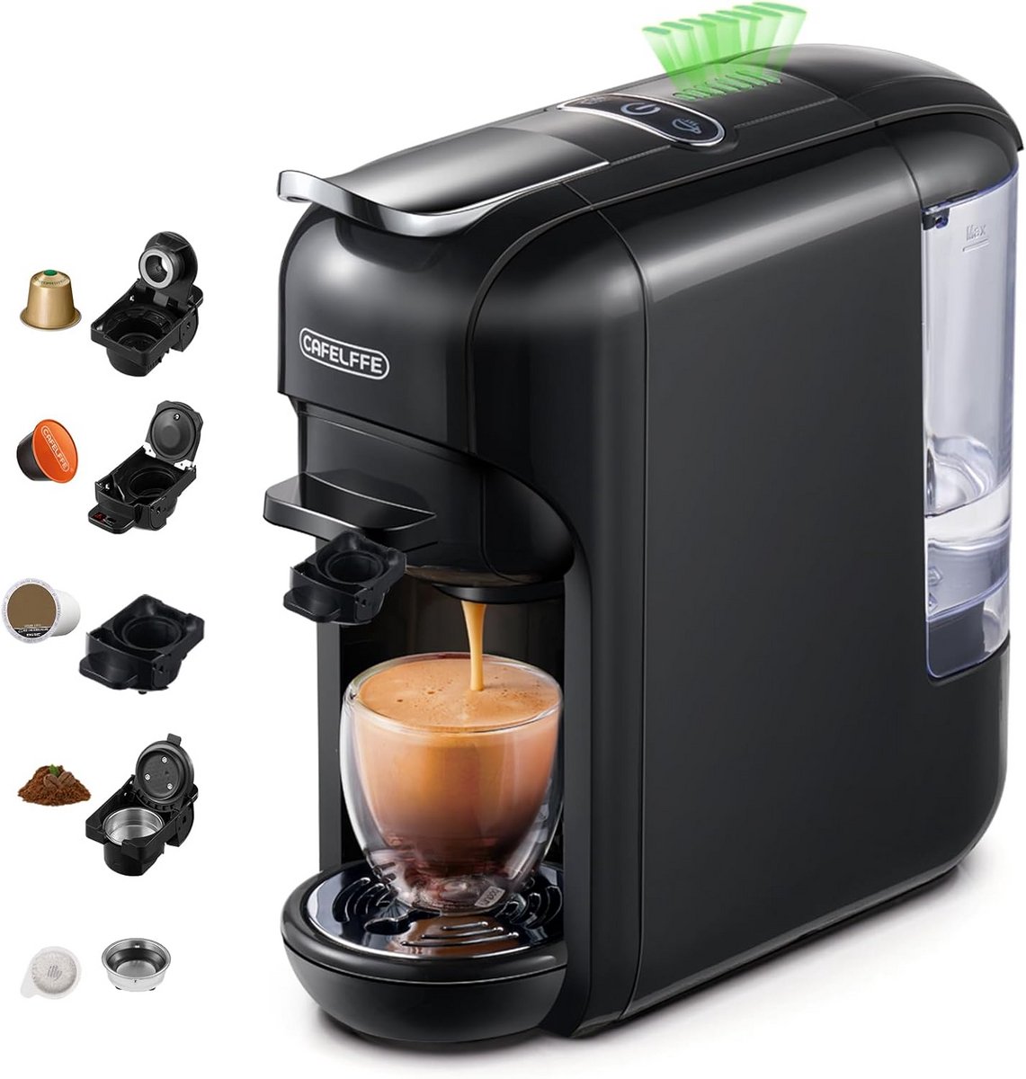 Koffiezetapparaat - Eenkopsmachine - Koffie Zetten - 5-in-1 Systeem - 600 ml - Zwart