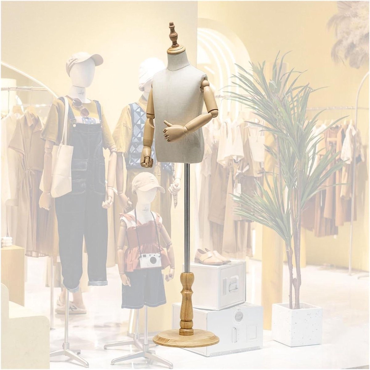 Kinder Paspop - Kind Torso - Kleding Presenteren - Verstelbare Hoogte - 88-135 cm - Beige