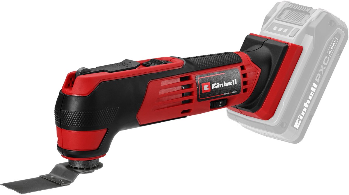 Einhell Accu Multitool TE-MG 18/1 Li Solo - Power X-Change - 18 V/Li-ion - Incl. 9x schuurpapier en 3 verschillende zaagbladen - Excl. accu en lader