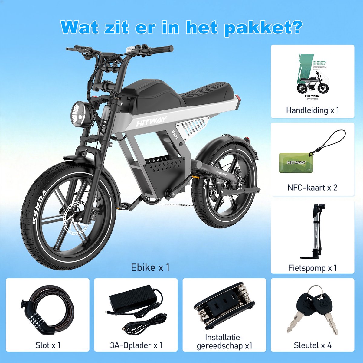 Hitway BK28 Fat Tire e-bike - 25Ah batterij, 80-100km bereik
