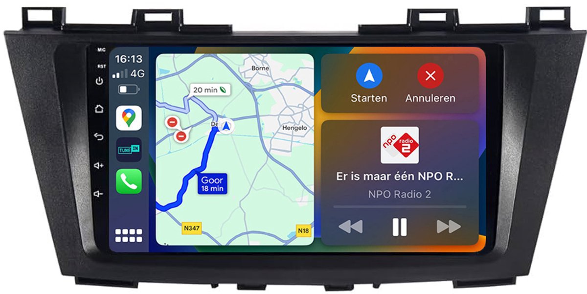 BG4U - Android Navigatie Radio geschikt voor Mazda 5 2010-2017 met Draadloze Apple Carplay en Android Auto Draadloos