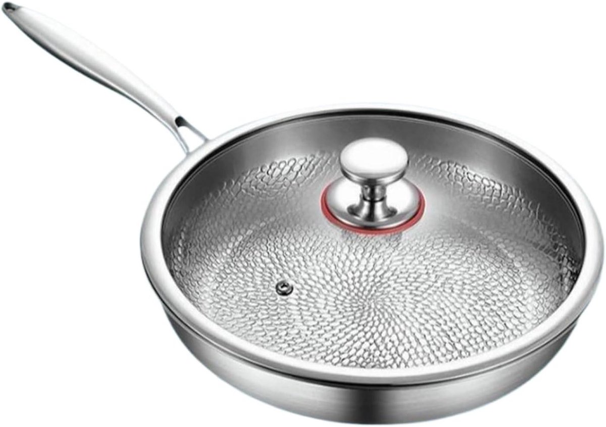 Titanium Koekenpan - Anti-aanbak Pan - Luxe Koken - Gehamerd Patroon - 20 cm - Meerkleurig