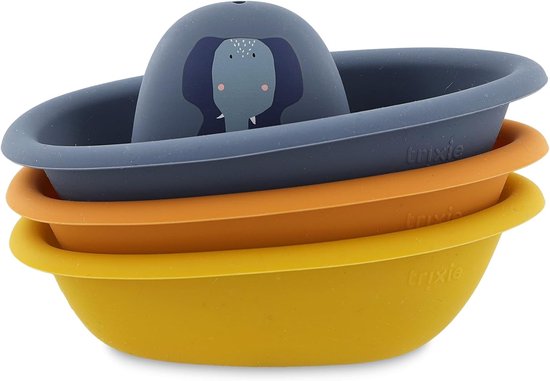 Stapelbare Speelbootjes - Badbootjes Stapelen - Spelen in bad - 3 Delig - 14.5 cm - Blauw — afbeelding 2