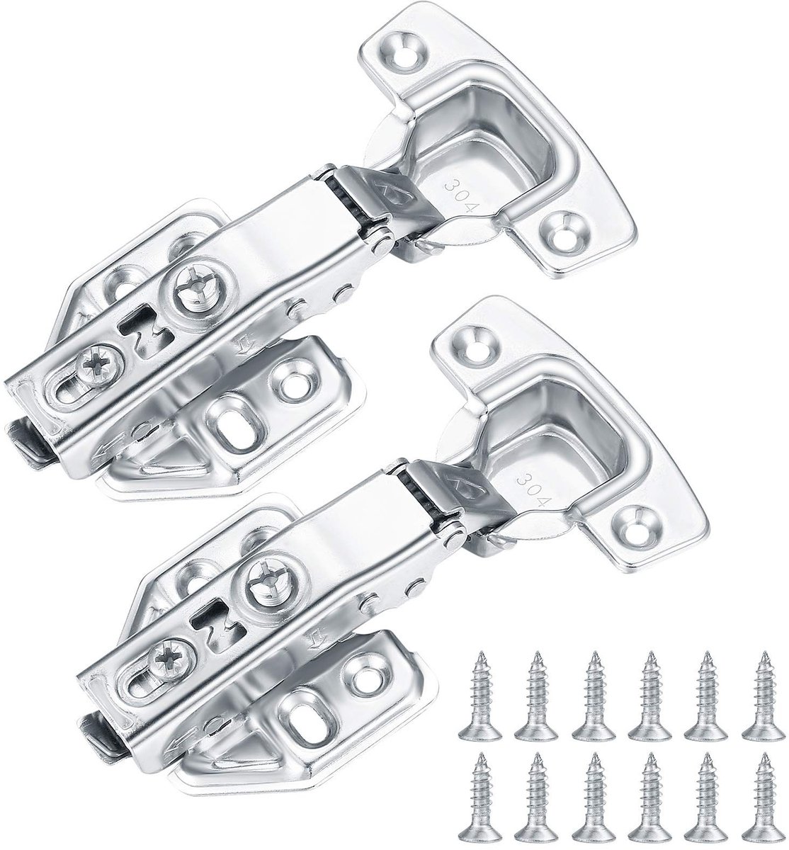 Dailygoods- Meubelscharnier - Inklapbare Veer - Roestvrij Stalen Scharnier - Onzichtbaar - 2 Stuks - Inclusief Schroeven - Deurscharnier