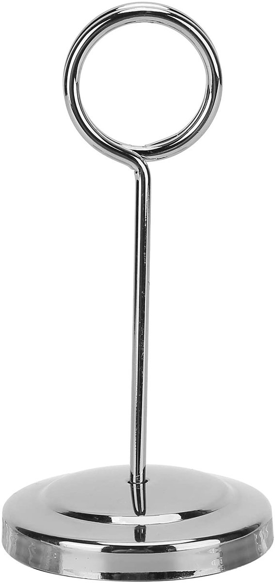 Dailygoods- Kaarthouder Tafelnummerhouder - Roestvrij Staal - Lichtgewicht - Duurzaam - Minimalistisch Ontwerp - 10.5cm Hoogte - Naamkaarthouder