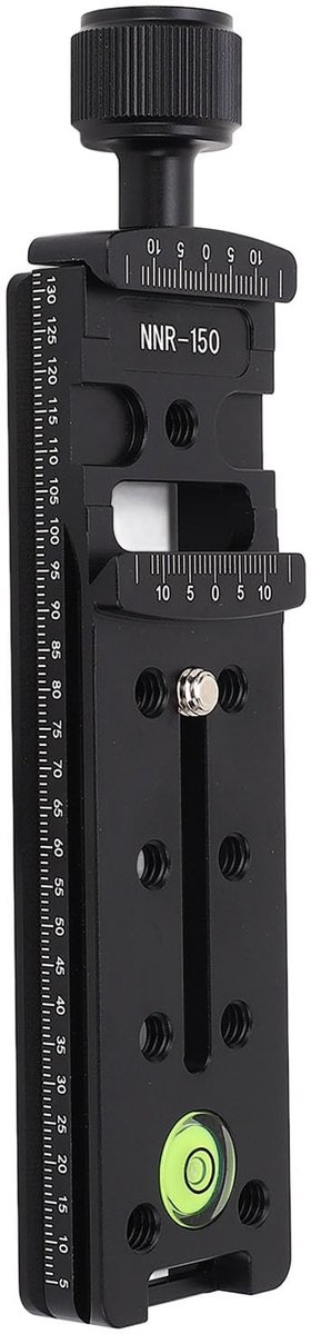 Dailygoods- Nodal Slide Aluminium Legering - Camera Rail - ARCA Knopklem - 2-Weg Slot - 38 mm - Voor Panorama/Macro Fotografie
