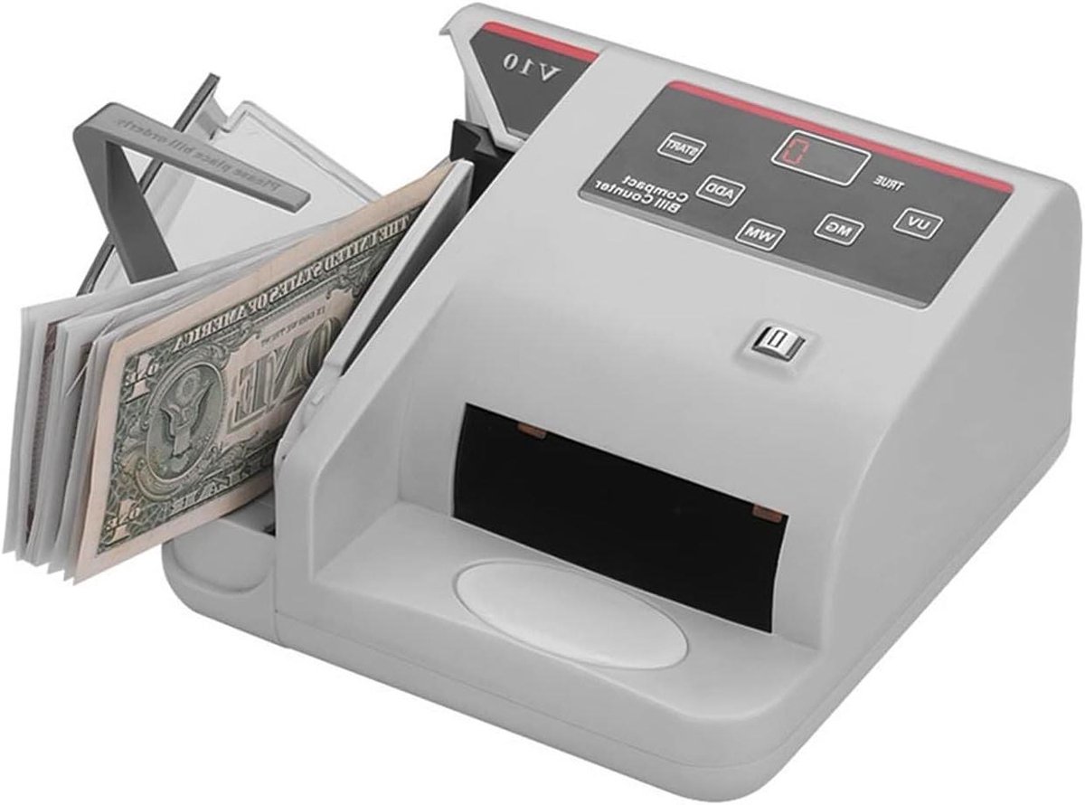 Draagbare Geldteller - Mini Bill Telmachine - Snel Geld Tellen - Valsgelddetectie UV MG - 130 Rekeningen Batch - Grijs