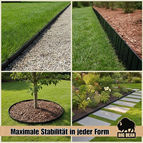 Graskant Begrenzer - Tuinrand Afscheiding - Tuin Vormgeven - Wortelblokkerend Ontwerp - 103 Meter - Antraciet — afbeelding 2
