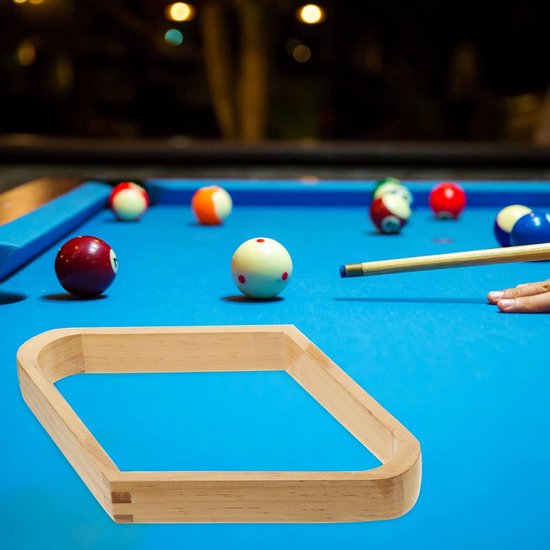 Biljartballenrek - Diamantrek Pool - Speelkamer Organiseren - Massief Hardhout - 30 x 21 x 3 cm - Houtkleur — afbeelding 3