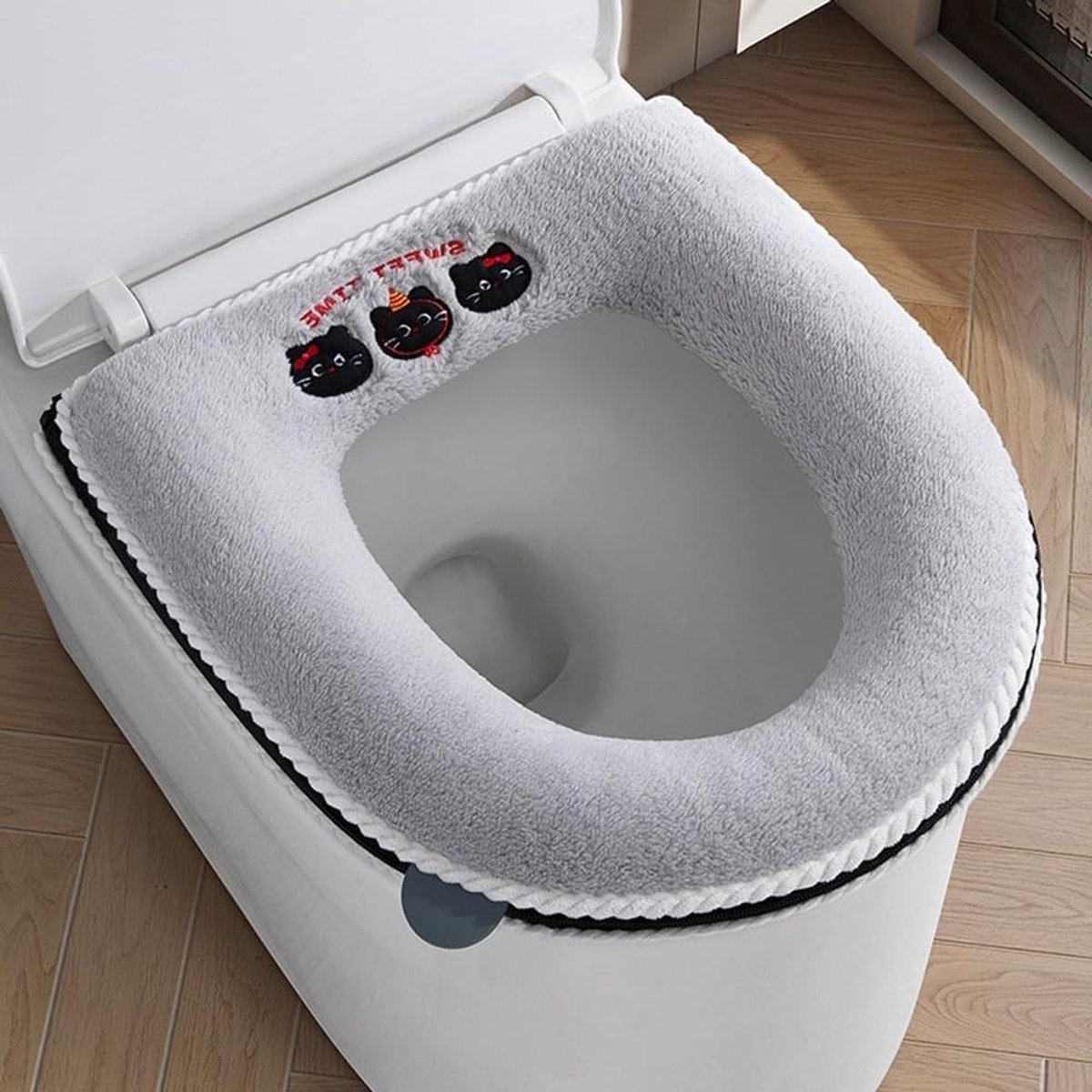 Toiletstoelhoes - Toiletbrilwarmer - Badkamer Comfort - Ritssluiting - 42x38cm - Grijs