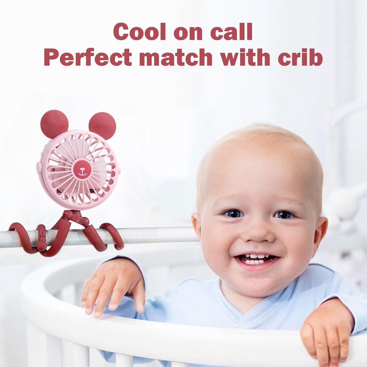 Octopus Ventilator - Draagbare Ventilator - Stroller Comfort - Flexibel Ontwerp - 10.7 x 4 x 4.3 cm - Roze