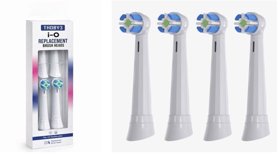 Thoby3® Opzetborstels geschikt en passend op Oral-B iO - Wit – 4 stuks - Vervangende tandenborstelkoppen voor iO 2, 3, 4, 5, 6, 7, 8, 9, 10 - Rond - Zacht
