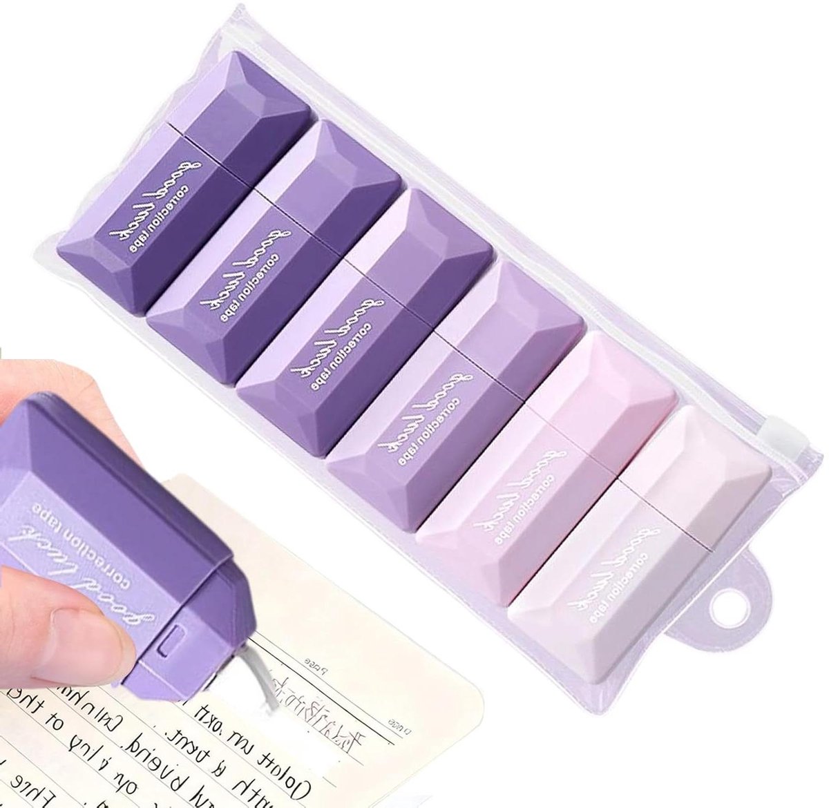 Lijm Roller Tape - Knutsel Benodigdheden - Scrapbook Journaling - Geurarme Formule - 6 Stuks - Meerdere Kleuren