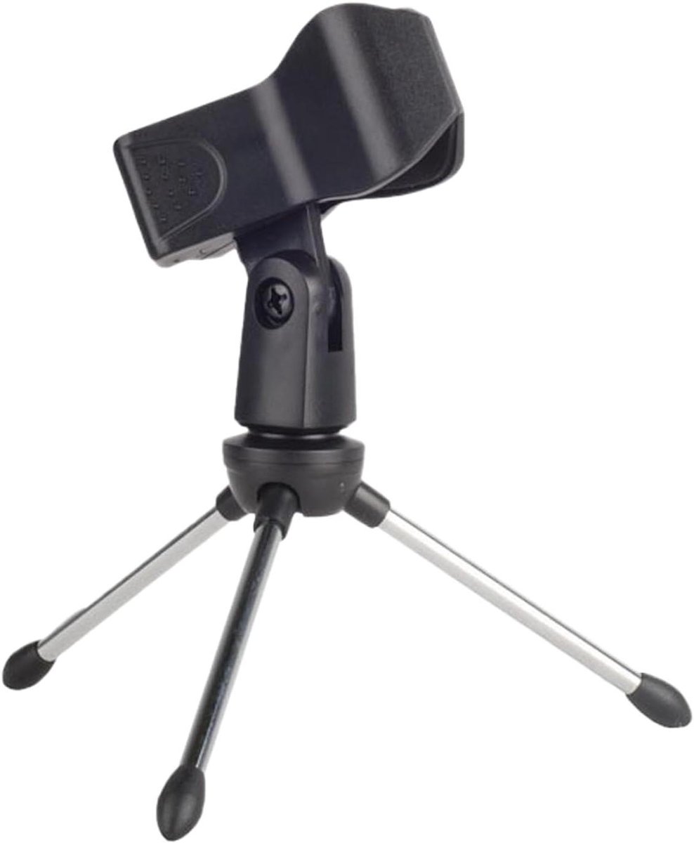 Microfoon Statief - Tafelblad Stand Desktop - Podcast Streaming Opname - Antislip Bevestiging - 16x9 cm - Zwart