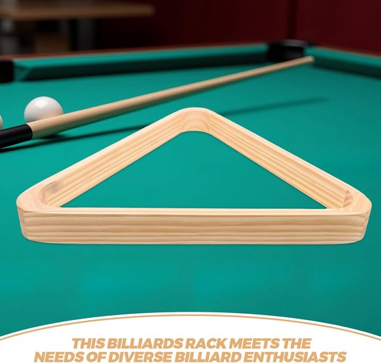 Pooltafel Driehoek - Biljart Rek - Bal Uitlijnen - Stevige Houten Constructie - 29.50CM - Khaki — afbeelding 3