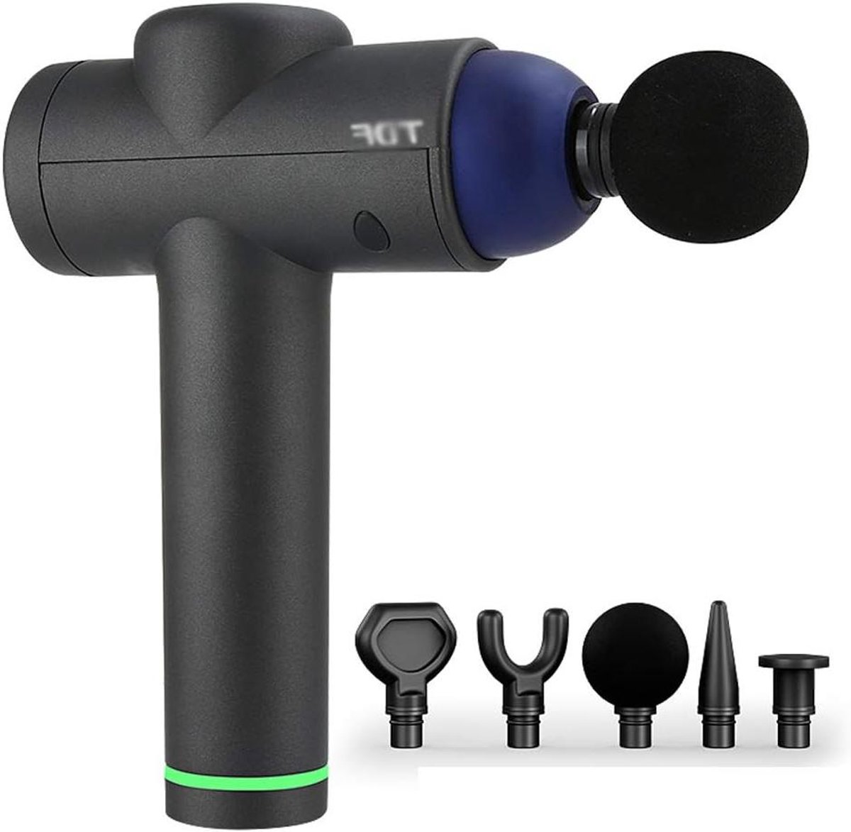 Spier Massagepistool - Fascia Gun - Herstel Bevorderen - 6 Instelbare Snelheden - 6 Massagekoppen - Grijs